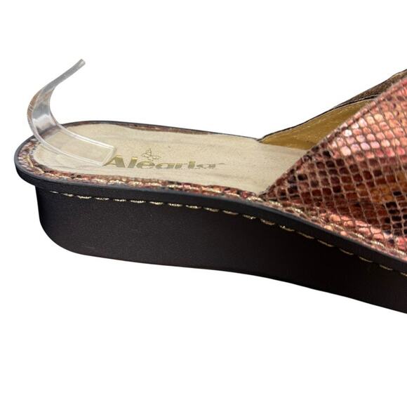 Alegria PG Lite Fiona Copper Snake Print Slides Slip On Sandals Shoes sz 39 / 9 - Picture 3 of 16